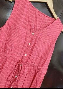 Pink Cut Sleeves Dress For 34 Bust