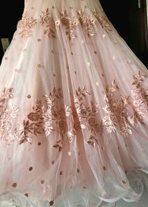 Elegant Pink Embroidered Gown