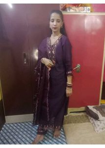 Purple Embroidered Kurta Set