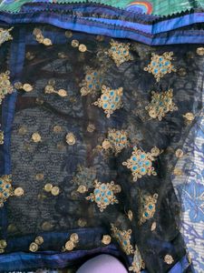 Blue Anarkali Dress with Embroidery Dupatta