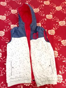 dual jacket in red and blue