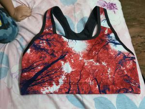 Red & Black Sports Bra