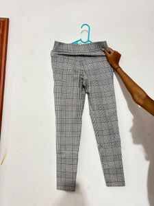 Plaid High-Waisted Pants