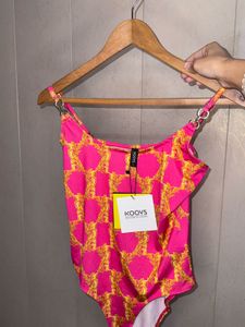 Partywear Bodysuit Top With Gold Details On Sleeve