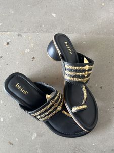 Black Kolhapuri Heels