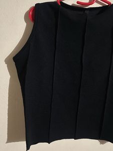 Black Half Sleeve Tank Top