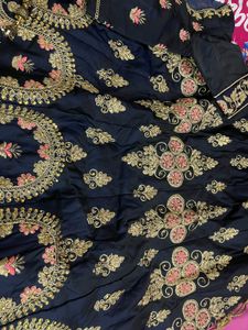 dark blue colour lehenga with canCan