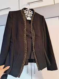 Black Korean Blazer With Beautiful Border
