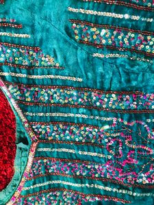 Velvet seekence full work lahanga blouse