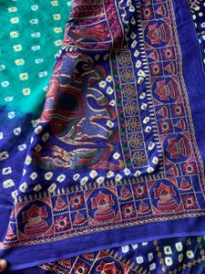 Pure Silk Saree with Bandhani &amp; Elephant Motifs