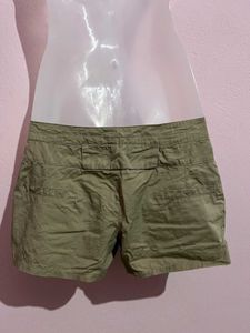 Olive Green High-Waisted Shorts