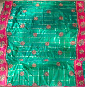 Elegant Green & Pink Saree