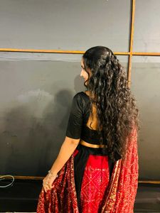vintage look Red &amp; Black Lehenga Choli