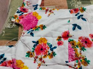 Floral Print Georgette Gown with Dupatta