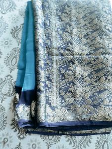 Blue Ombre Sari with Embellishments