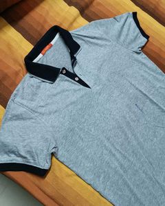 Men&#39;s Grey Cotton Polo Tshirt
