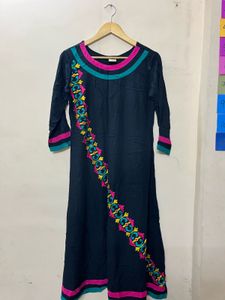 Embroidered Black Kurta