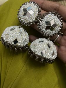 Mirror Jhumka Earrings
