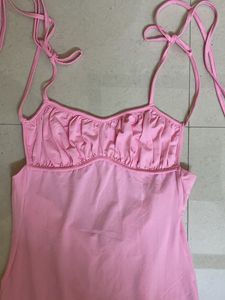 🎀 ✨ Newme Pink Tie Strap backless Dress