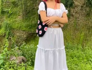 White  Maxi Skirt And Top