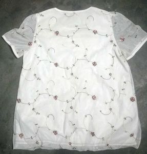 Floral Sheer Top white