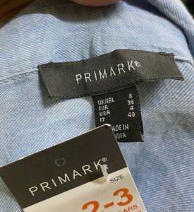 PRIMARK Pintresty Oversized Shirt Blue For Women
