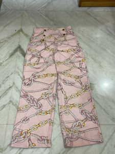 Straight Wide Leg Hight Waist baby Pink Trousers