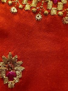 Embroidered Orange Blouse