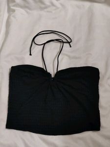 Black Tie Halter Top