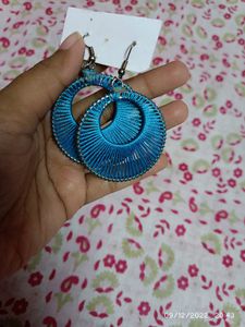 Blue Thread Earrings