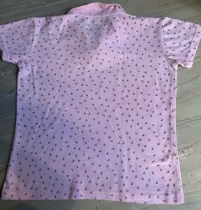 Pink Floral Polo Shirt