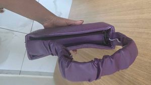 Structured Purple Handbag with Dual Straps