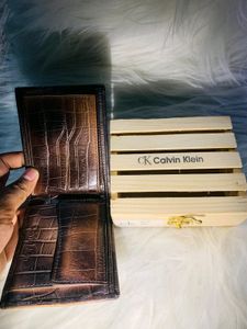 Calvin Klein Coffee Brown men&#39;s Wallet With Box