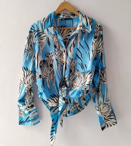 Zara Zebra Print Tie-Front Top