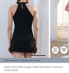 Shein (New With Tag)- Chic Black Halter Mini Dress