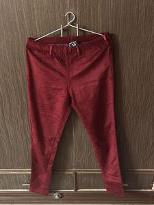 Burgundy Corduroy Skinny Pants