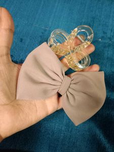 Bow & Claw Hair Clip Set