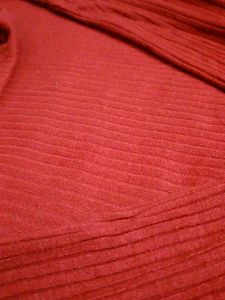 Rust Ribbed Turtleneck Top