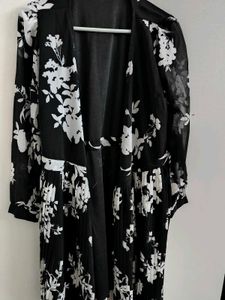 Harpa Black A-line Wrap Dress