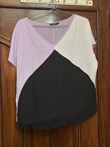 Color Block V-Neck Top