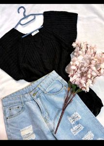 🎁Buy1 Get1 Free Distressed Knit Top B