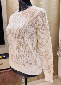 Off White And Gold Sweater