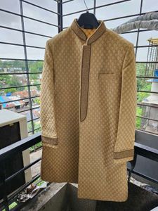 Elegant Gold Patterned Sherwani