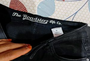 Black Lightly Washed Jeans For Girls