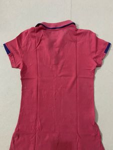 Teamspirit Polo Neck T-Shirt Pink
