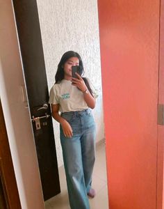 H&amp;m Wide Leg Denim Jeans