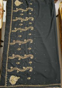 Black Saree with Embroidered Blouse