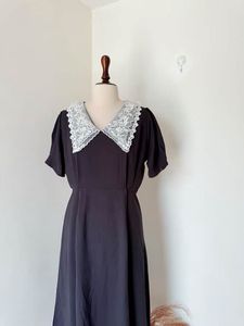 Korean Style Black Midi Dress
