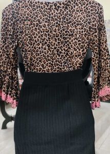 Black Printed Top