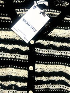 Striped Fringe Cardigan